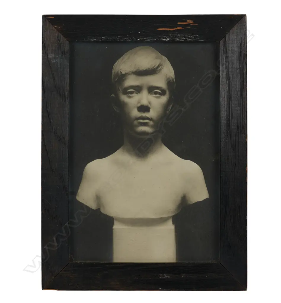 Unidentified photographer possibly Nelson Illingworth (1862-1926 UK/AUS) - Unidentified portrait bust of a boy, Image 1++